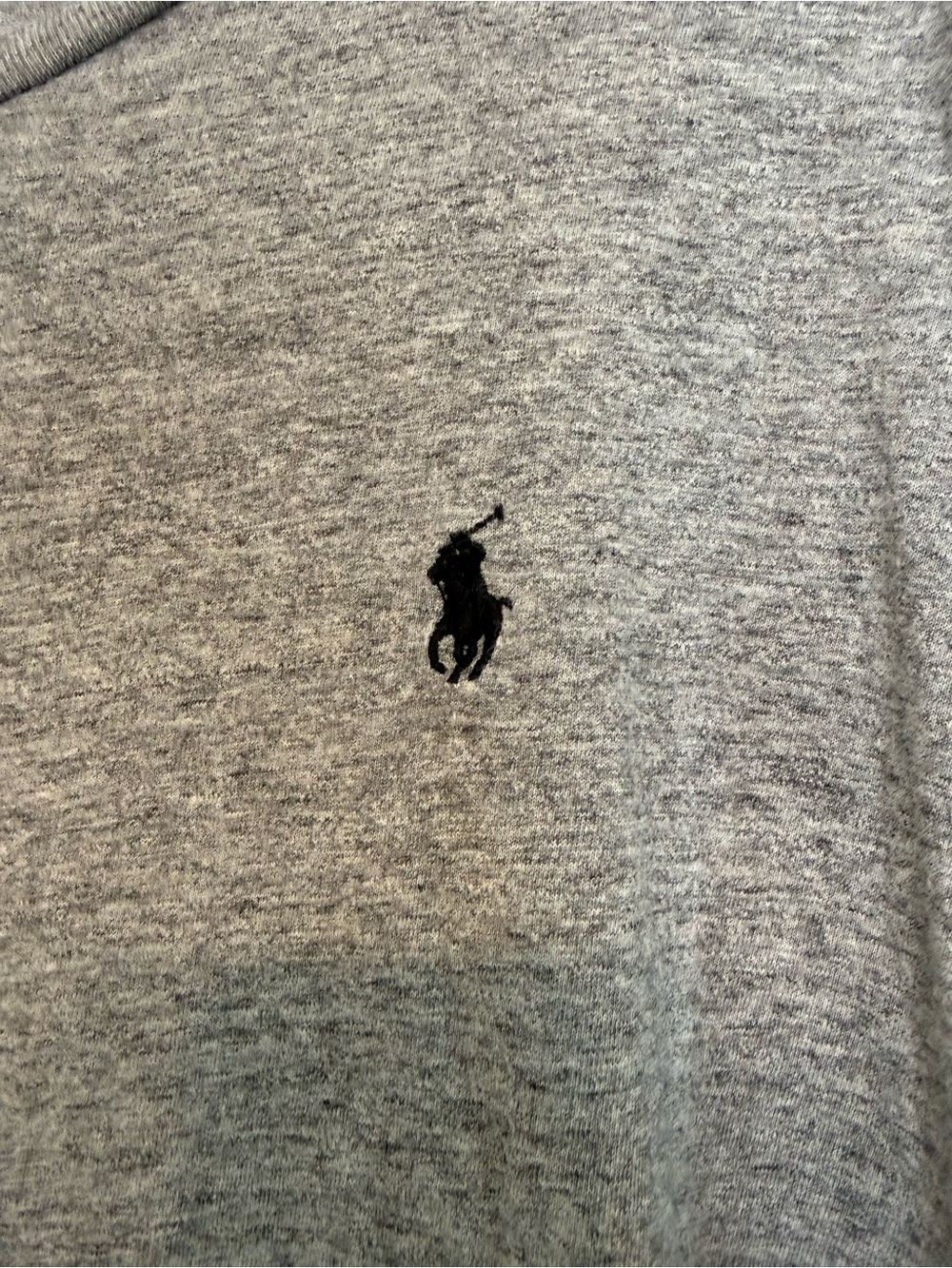 Polo by Ralph Lauren Heather Gray V-Neck Long Sleeve Tee - Picture 3 of 6
